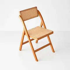 KLIK - Silla Mistral Plegable de Madera Rattan Natural - Café