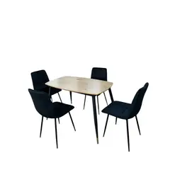 GENERICO - Juego De Comedor 4 Sillas Capitones Negra
