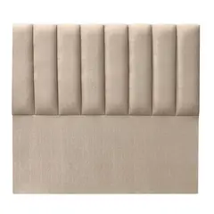 GENERICO - Respaldo 2 Plazas De Cama Estilo Rayas Beige Lino