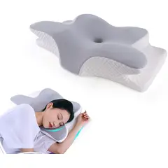 KUANGYE - Almohada Ortopédica Cojín Cuello Memory Foam Cervical