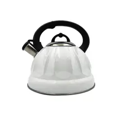 KITCHENWARE - Tetera de acero inox Bari - 3L Blanca
