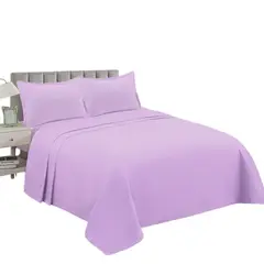 BJ HOGAR - Juego De Sabanas De 200 Hilos Cama King + 2 Fundas Color Lila