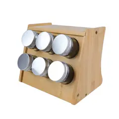 GENERICO - Set especiero bambu condimentero frasco hermetico cocina