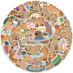 GENERICO - Pack X50 Stickers Capybara Kawaii Carpincho Pegatinas