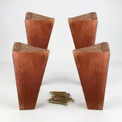 BLOCCARE - Kit 4 Patas Universales Para Cama Europea - Chcolate 24 cm