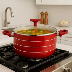 VITTA - Cacerola Olla Antiadherente 8.6 L Rosso Rojo 28 Cm