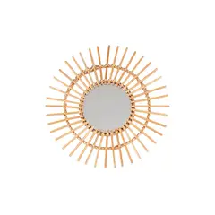 ATMOSPHERA - Espejo Redondo Decorativo Diseño Sol de Ratán