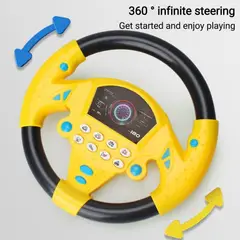 GENERICO - JUGUETE VOLANTE SIMULACION AUTO NIÑOS NEGROAMARILLO