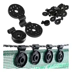 GENERICO - 20 Clips Ganchos Fijación Raschel Mallas Lona Sombra Camping