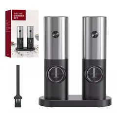 ATURE - Molinillo Electrico Saleros Sal Pimienta Especia Con Luz Led