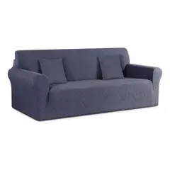 EVERSO - Funda Protectora Para Sofá Cubre Sillón 3 Cuerpos Premium Azul Acero