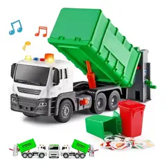 GENERICO - Camión De Basura Con 2 Botes De Basura Con Luz Y Sonido