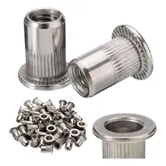 GENERICO - Tuerca Remachable Hilo M6 Fierro Pack 50 - Acero Inoxida