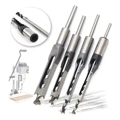 GENERICO - Set 4 Brocas Cuadrada Cincel Mortaja Formón