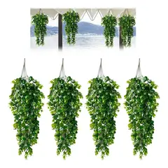 KUANGYE - 4pcs Planta Colgante Artificiales Hojas Redonda De Eucalipto