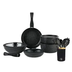 SIMPLIT - Batería Cocina Oxford + Set 12 Utensilios Negro