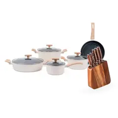 SIMPLIT - Bateria de Cocina Savannah + Set de Cuchillos Holz