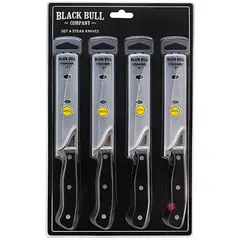 BLACK BULL - Set 4 Cuchillos Steak Corte Y Estilo Premium - PS
