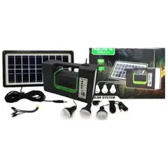 GENERICO - Kit Solar GDLITE 10 con 3 Bombillos LED + Radio + Panel Solar Portátil 9V