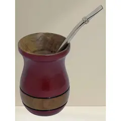 GENERICO - Mate De Madera Palo Santo Taza 100ml Con Bombilla