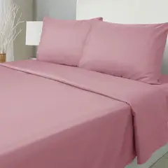 ARTHOME - JUEGO DE SABANAS 1.5 PLAZAS EMBOSSE MICROFIBRA COLOR ROSA