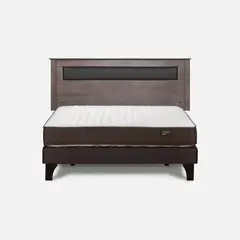 ROSEN - Cama Europea Ergo-T New 2 Plazas BN + Respaldo Ferrara Gris