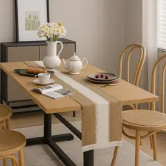 ARMONIA - Camino mesa chenille rústico 180x30 con flecos 697