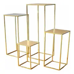 GENERICO - Mesas Candy Bar Decoracion 4 Pzs Estructura Metalicas