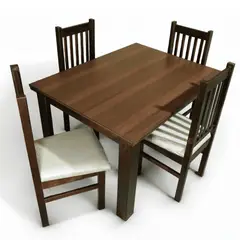LAS ARAUCARIAS - Juego de Comedor New Praga 4 Sillas Mesa 1.2 Rectangular