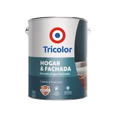 TRICOLOR - Esmalte al agua hogar y fachada satín blanco perfecto 1 gal
