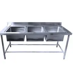 ECOBECK - LAVAFONDO 3 TACHOS 45x45x28, SIN SECADOR,