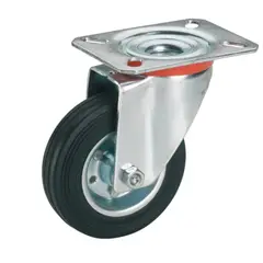 KUTZ - Rueda Giratoria 100mm Goma 100kg Uso Industrial.