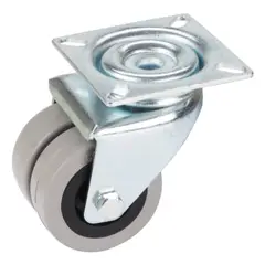 KUTZ - Rueda Giratoria doble 50mm goma 80kg Uso Doméstico