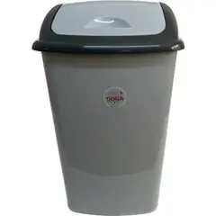SOGA - Basurero plástico tapa vaivén 60 lt gris
