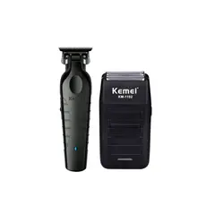 KEMEI - Combo Patillera Trimmer 2299 + Shever 1102 Negro