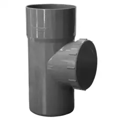 HOFFENS - Tee PVC registro sanitario gris 110mm