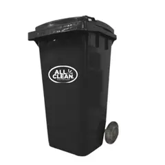 ALL CLEAN - Basurero plástico con ruedas 120 lt gris oscuro