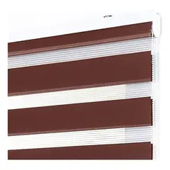 GENERICO - Cortina Roller Duo Zebra Dia Noche 100x200 Cm Marrón