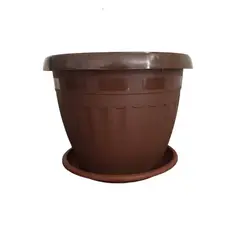 GENERICO - Macetero Redondo con Plato 30cm Café