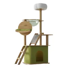 PELUDINES - Torre Rascador Casa Torre Animales Para Gatos 140cm