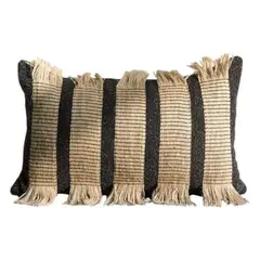 GENERICO - Pack de 02 Fundas De Cojin con detalles en yute 30x50cm md10