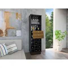 TUHOME - Mueble Bar Classic Caramelo Y Wengue 160x46x40 Cm