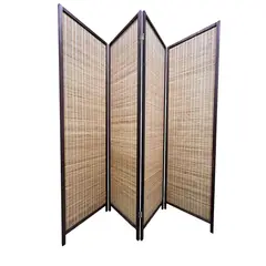 OEM - Biombo De Madera Resistente 4 Paneles Bambu 180cmx180cm