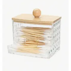 OEM - Caja De Hisopo Algodon Bombonera Decoracion Vidrio Cristal C