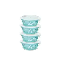 ALLEGRA - Set 4 taper hermeticos vidrio 720ml Redondo