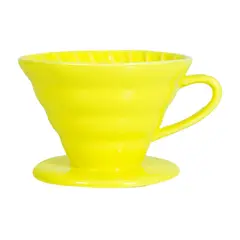 IMPOPLANET - DRIPPER CAFETERA V60 DISEÑO TAZA CÉRAMICA AMARILLO