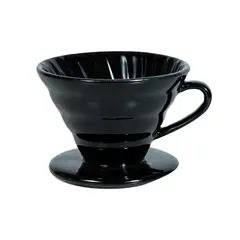 IMPOPLANET - DRIPPER CAFETERA V60 DISEÑO TAZA CÉRAMICA NEGRO