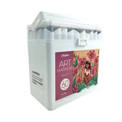 OHUHU - 60 Marcadores Base Alcohol Mini pincel y Biselada fina