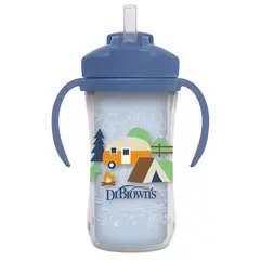 DR BROWN'S - Vaso Térmico con pajita 300ml 12M+ Dr Brown´s Color Azul