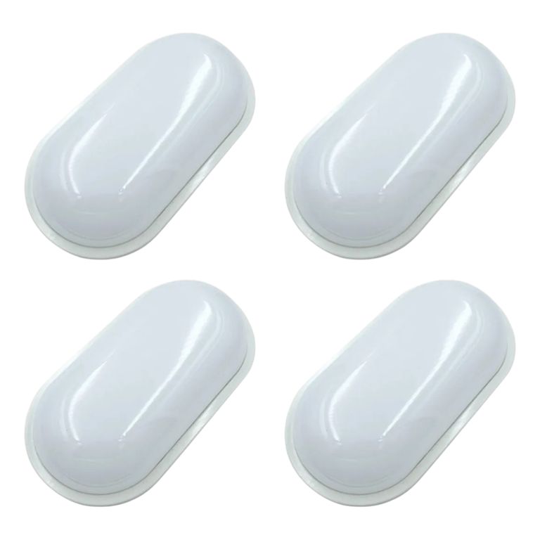 4 Focos Tortuga Led Blanco Ovalado 15W IP44 Luz Fría